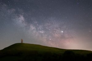 Milky Way Behind Glastonbury Tor Somerset Prints for Sale