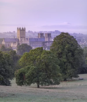 Glastonbury Tor Behind Wells Catehderal